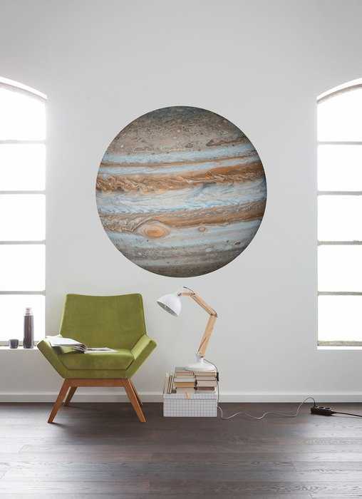 Selbstklebende runde Fototapete auf Vlies Jupiter