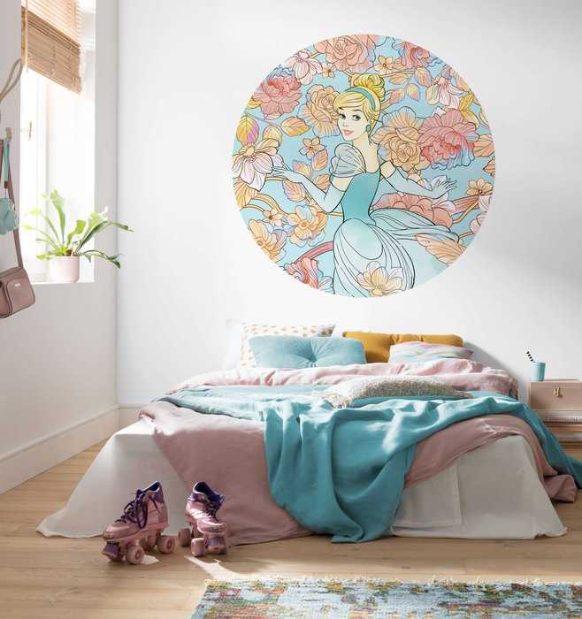 Selbstklebende runde Fototapete auf Vlies Cinderella Pastel Dreams