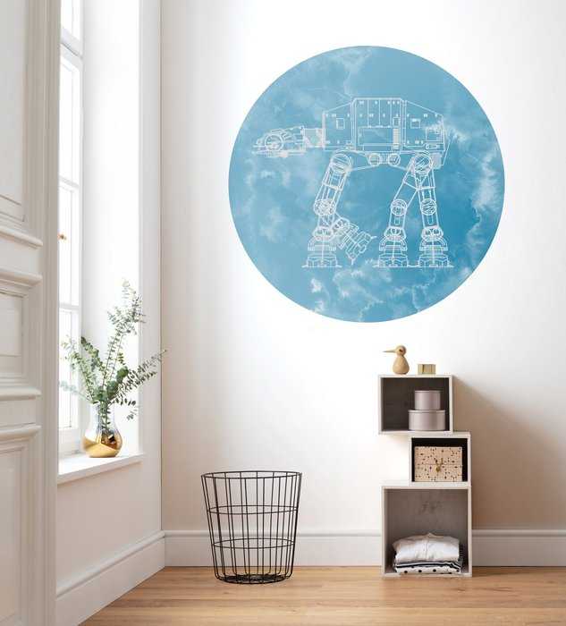 Selbstklebende runde Fototapete auf Vlies Star Wars AT-AT
