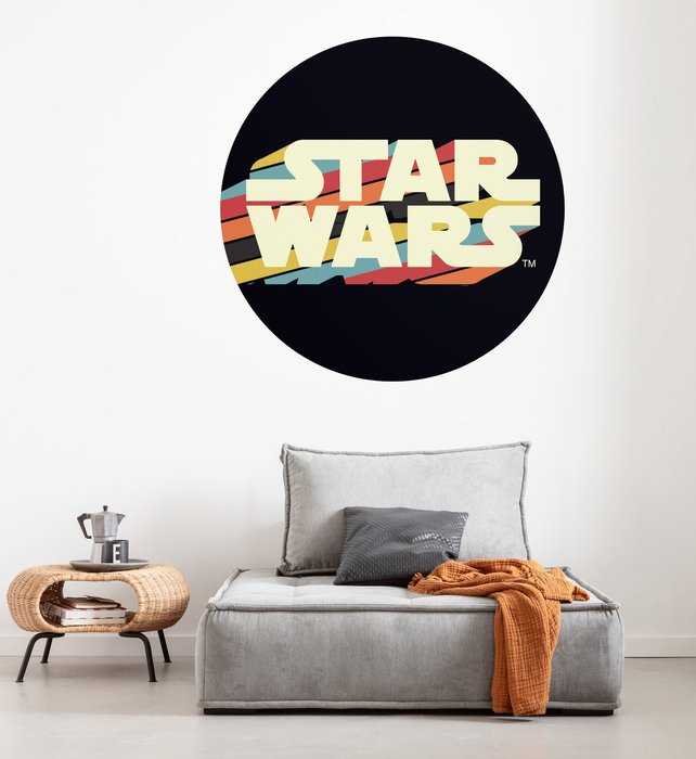 Selbstklebende runde Fototapete auf Vlies Star Wars Typeface