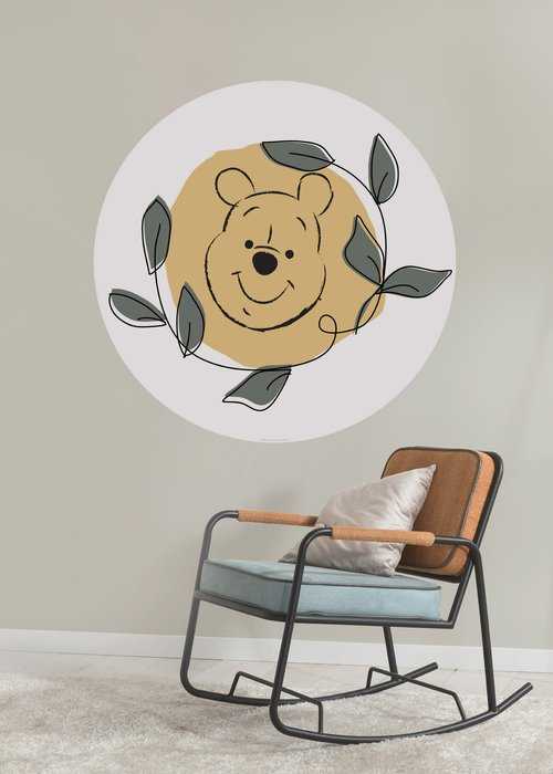 Selbstklebende runde Fototapete auf Vlies Winnie the Pooh Garland