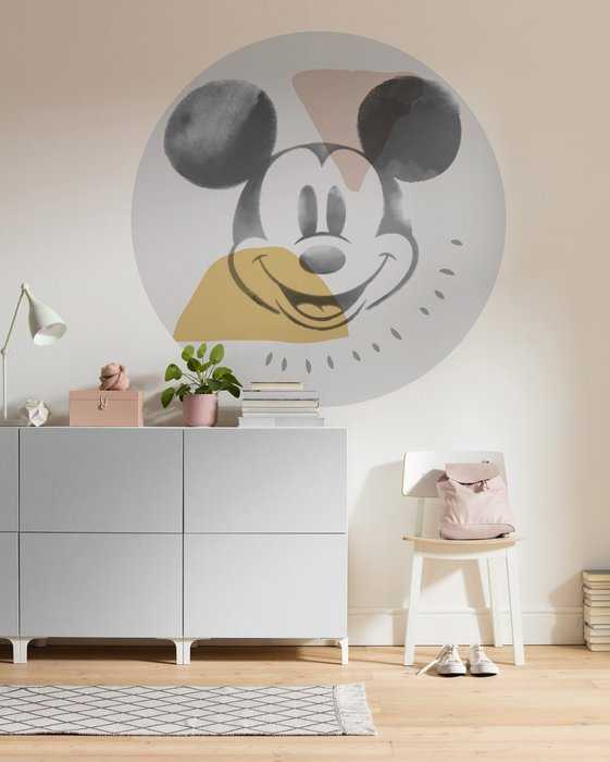 Selbstklebende runde Fototapete auf Vlies Mickey Abstract