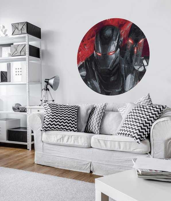 Selbstklebende runde Fototapete auf Vlies Avengers Painting War-Machine