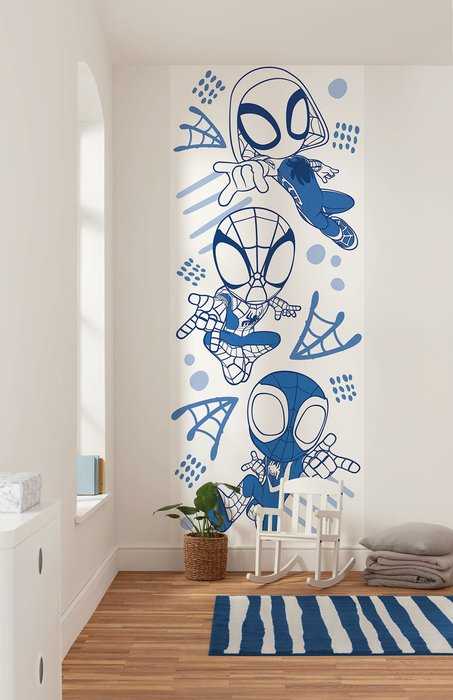 Standard Vlies Marvel Spidey and His Amazing Friends Blue Lines