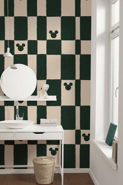 Standard Vlies Disney Mickey Mouse Green Chess