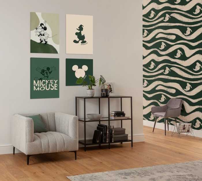 Standard Vlies Disney Donald Duck Green Waves