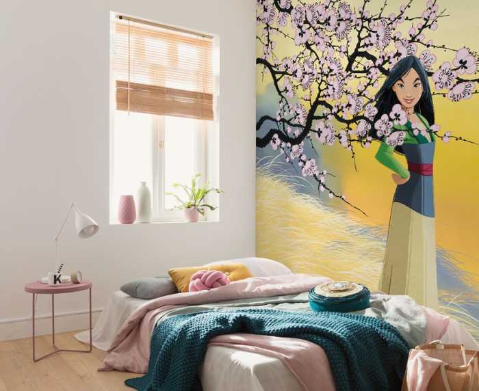Standard Vlies Disney Mulan Cherry Blossoms