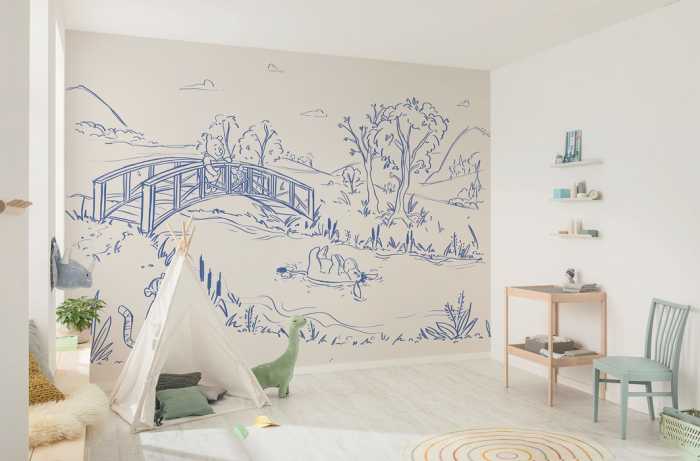 Standard Vlies Disney Winnie the Pooh Blue Ink