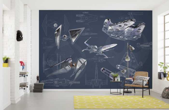 Standard Vlies Star Wars Blueprint Dark