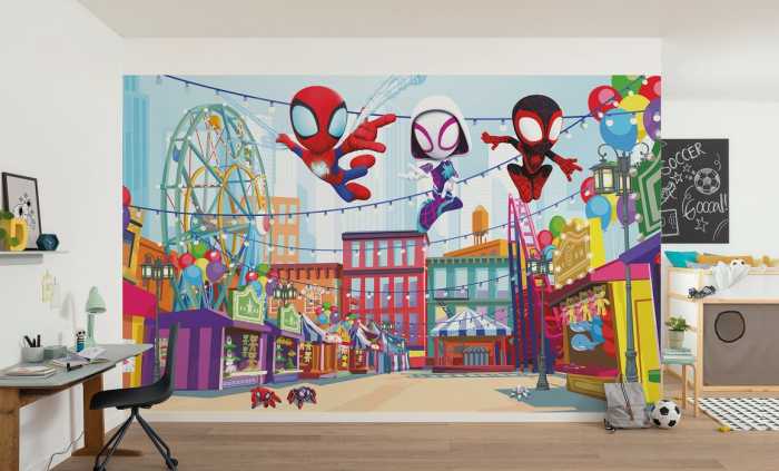 Standard Vlies Marvel Spidey And His Amazing Friends Theme Park