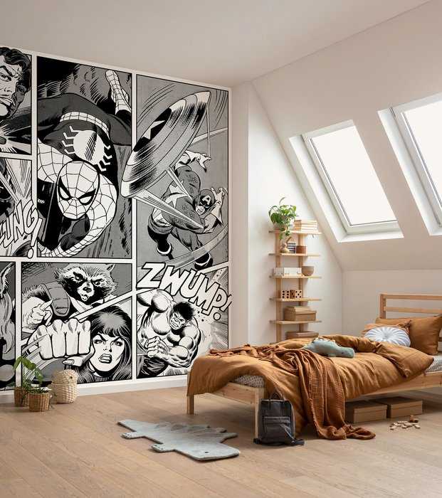 Vinyl Marvel Classic Comic Panel Monochrome