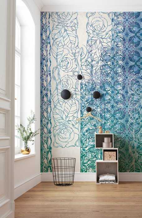Standard Vlies Art Nouveau Bleu