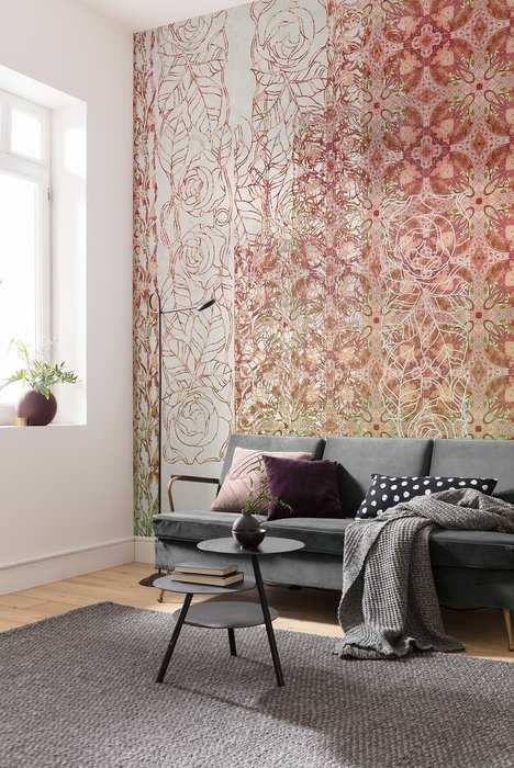 Standard Vlies Art Nouveau Rouge