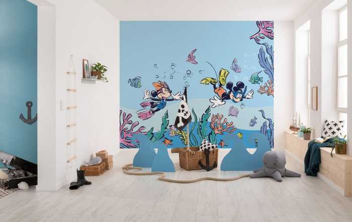 Standard Vlies Mickey & Minnie Coral Reef
