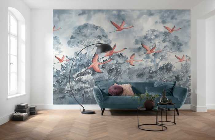 Standard Vlies Flamingos in the Sky