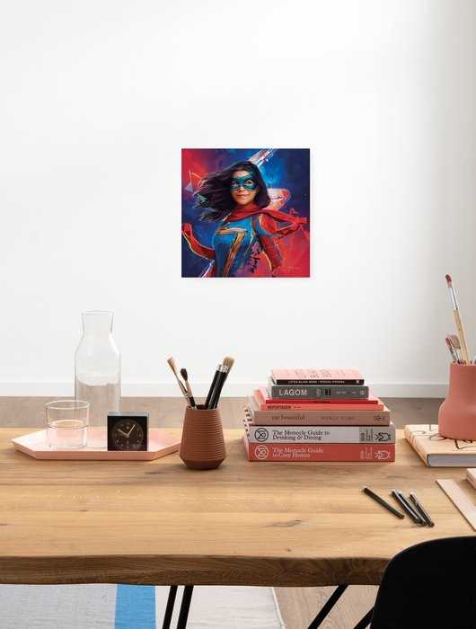 Vlies Bild auf Keilrahmen/ Echtholzrahmen Miss Marvel