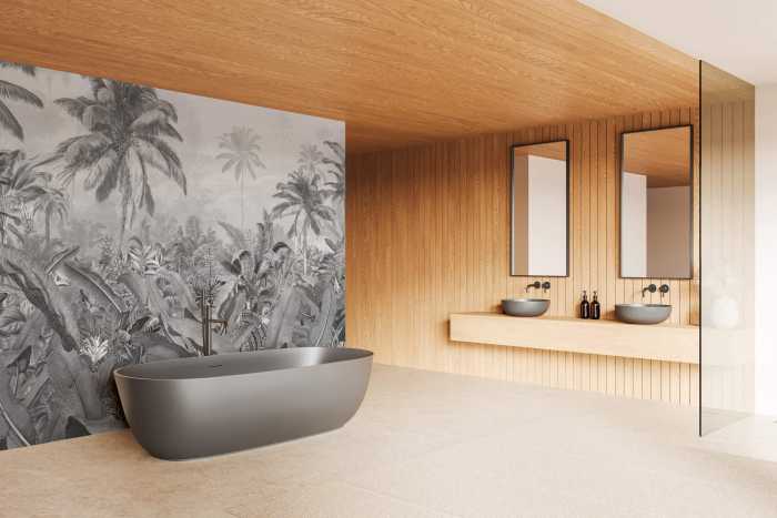 Premium Vlies Amazonia Black and White