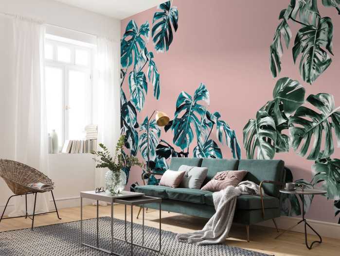 Premium Vlies Monstera Rosé
