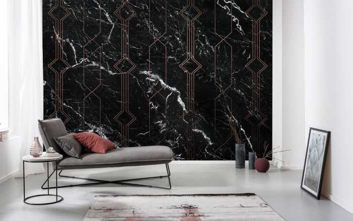 Premium Vlies Marble Black