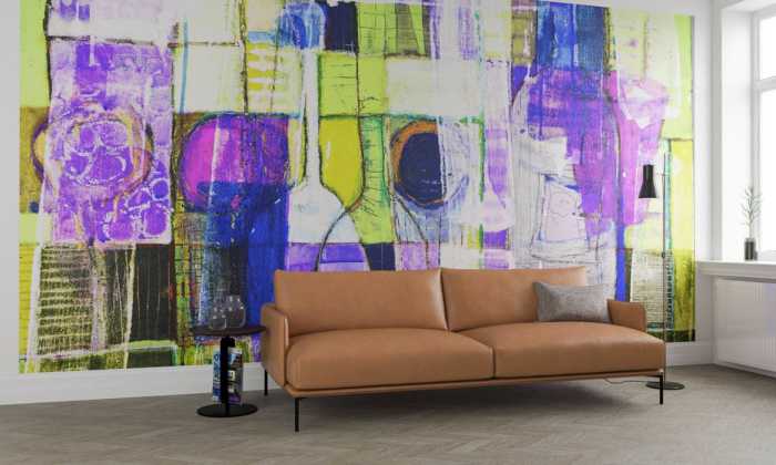 Premium Vlies Tableau Living yellow