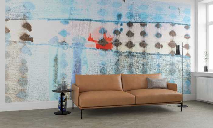Premium Vlies Zigzag Spangling lightblu-rede