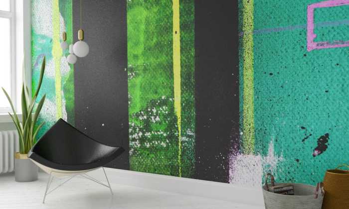 Premium Vlies Traces Drizzling black-mint