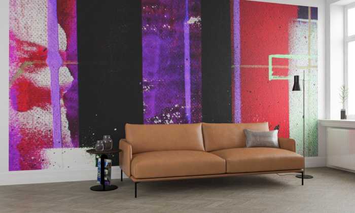 Premium Vlies Traces Drizzling black-purple