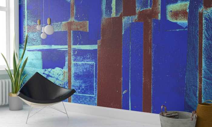 Premium Vlies Cuboids Linedup blue-mocca