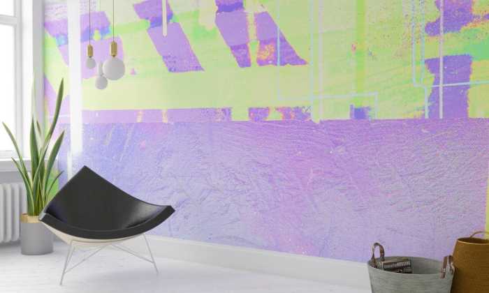 Premium Vlies Alleys Rainy yellow-violett