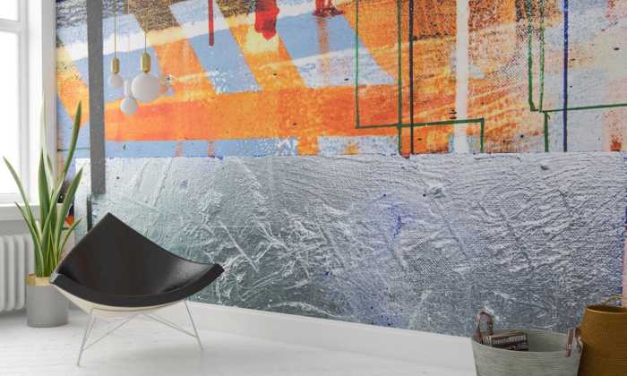 Premium Vlies Alleys Rainy bleu-orange