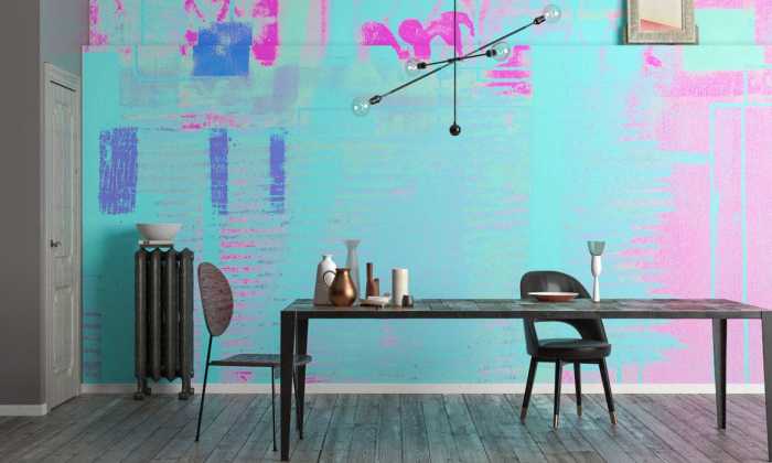 Premium Vlies Rhombus Hiding bleu-pink