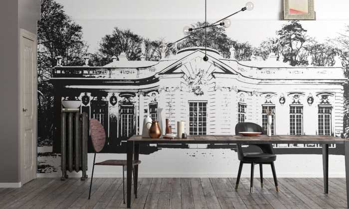 Premium Vlies Castle black-white