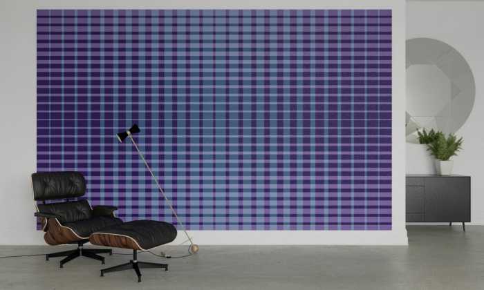 Digitaldrucktapete Chequered blue-purple
