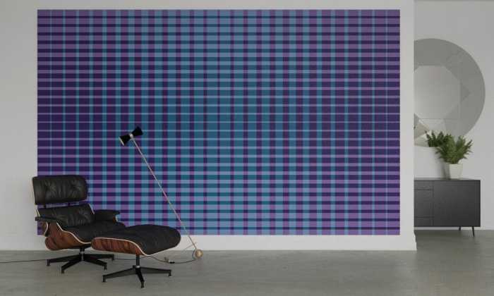 Premium Vlies Chequered blue-purple