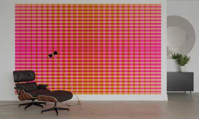 Premium Vlies Chequered pink-beige
