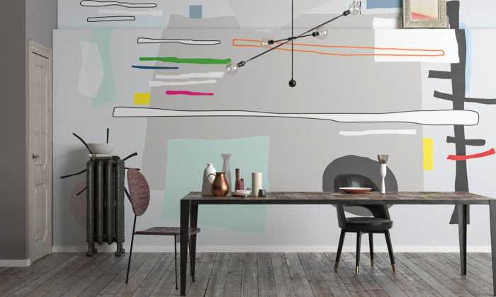 Premium Vlies Composition 1 white-grey