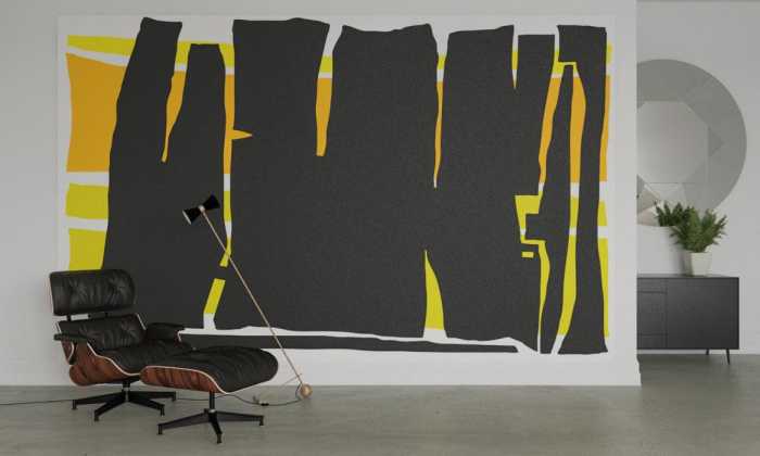 Premium Vlies Composition 4 yellow-black