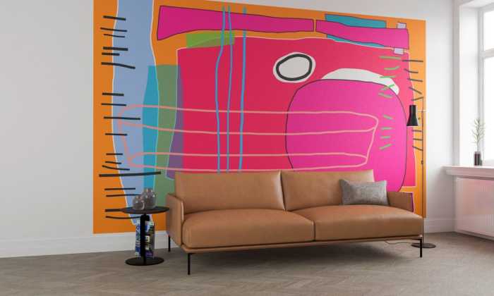 Premium Vlies Composition 5 orange-pink