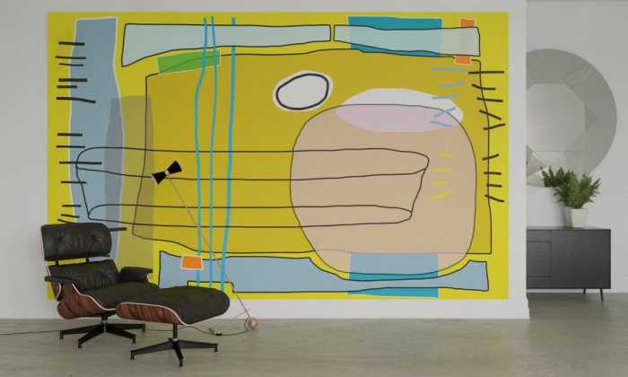 Premium Vlies Composition 5 yellow-ocker
