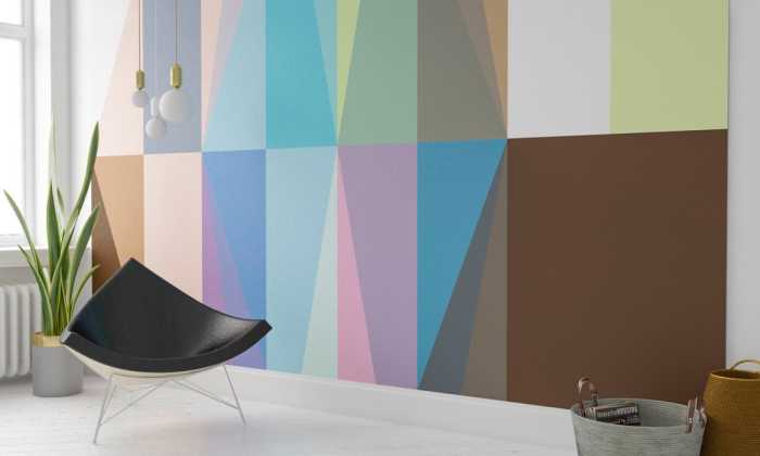 Premium Vlies Gem Stone Rhombus apricot-blue-mocca