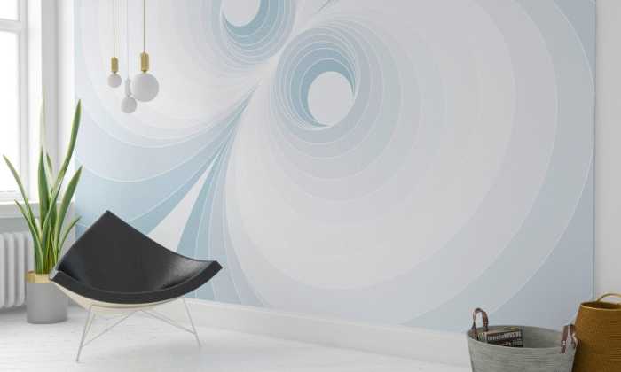 Premium Vlies Infinite Glimpse Duo white-bleu