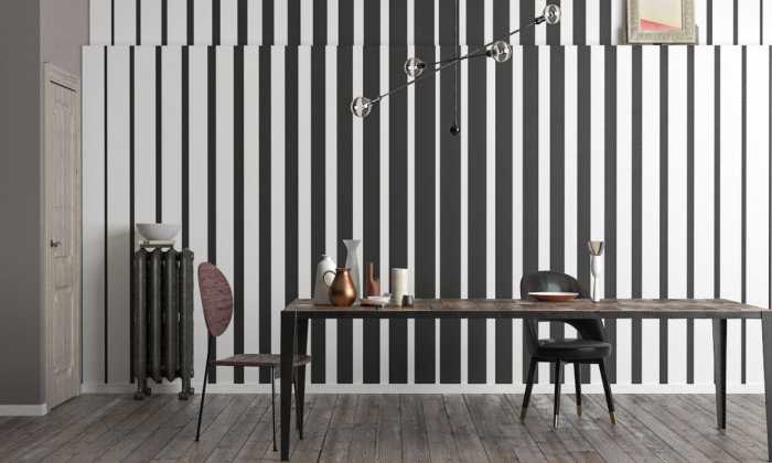 Premium Vlies Lamello Longo black-white