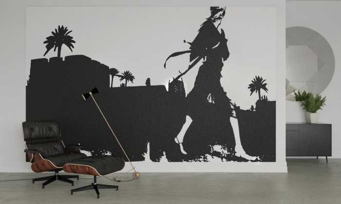 Premium Vlies Marrakech black-white
