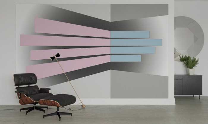 Premium Vlies Perspective Fanning rose-bleu-grey