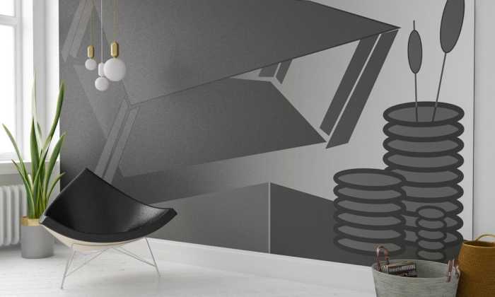 Premium Vlies Perspective Table black-grey-grey