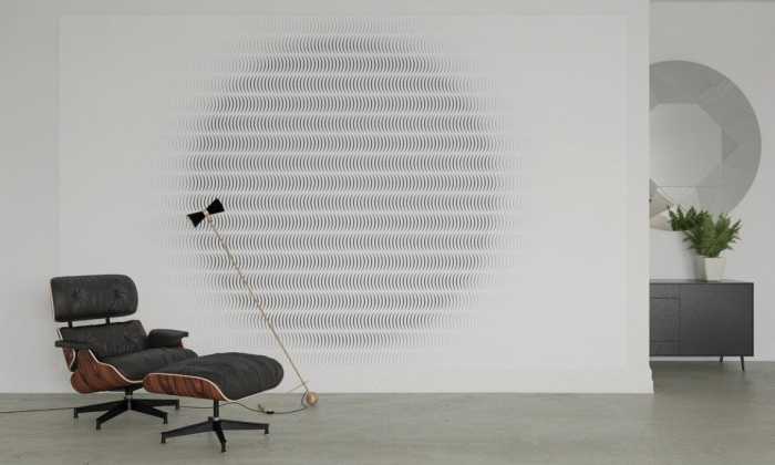 Premium Vlies Screen Dot white-black