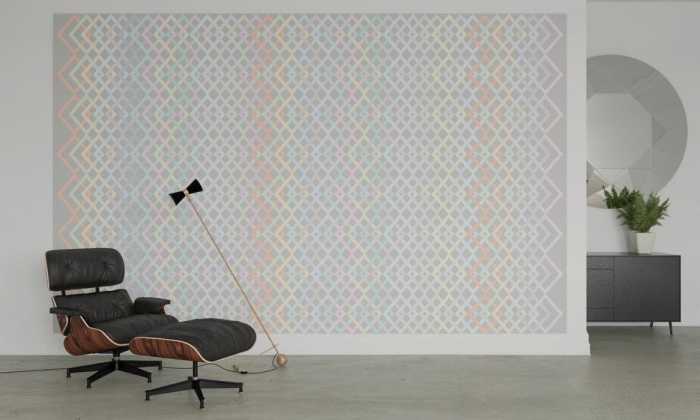 Premium Vlies Structure Rhombus lightgrey-pastell