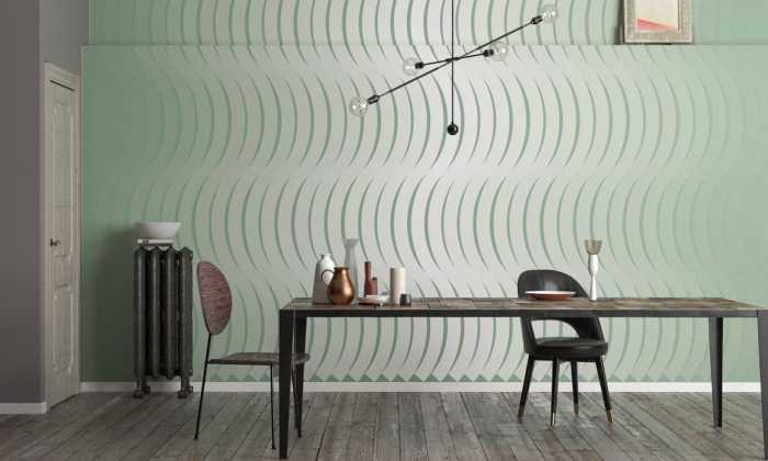 Premium Vlies Wave Curton greygreen