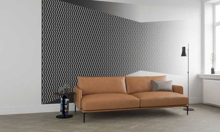 Premium Vlies Wave Wall white-greygrey