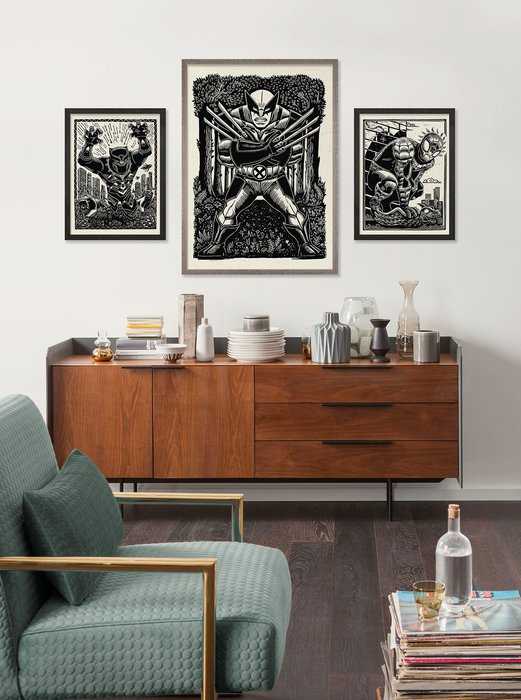 Poster Marvel Spider-Man Lino-Cut